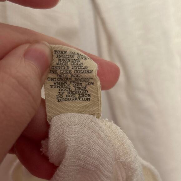 Gimmicks by BKE Lace Henley Top Small Cream Long Sleeve Boho Peasant Style - Picture 7 of 10